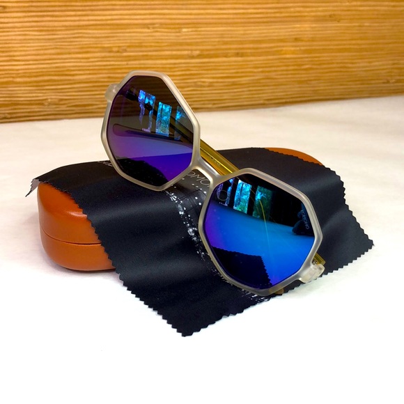 KOMONO Sunglasses NEW Geometric Bonnie Ice Lemon Neon Blue Yellow Festival main image 12